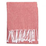 Plaid Santorin, rouge corail l.120 x L.150 cm