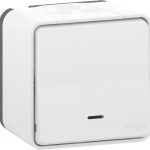 Interrupteur va-et-vient étanche, témoin Mureva style blanc SCHNEIDER ELECTRIC