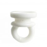 Lot de 10 curseurs en plastique blanc Bi rail, L.2 cm