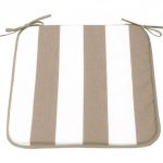 Coussin d'assise de chaise ou de fauteuil blanc / gris Evy, 39 x 39