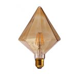 Ampoule décorative led ambré diamant triangle E27 720Lm = 55W blanc chaud XXCELL