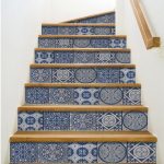 Stickers adhésifs Lot de 3 contremarches carreaux Patras 100 cm x 19.5 cm