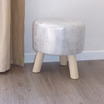 Pouf Pearly, argent l.32 x H.34 cm