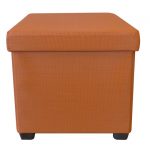Pouf Coffre pliable, orange l.35 x H.35 cm