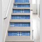 Stickers adhésifs Lot de 3 contremarches carreaux azulejos 100 cm x 19.5 cm
