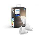 Lot de 2 ampoules connectées led spot GU10 350 Lm = 50 W White, PHILIPS HUE