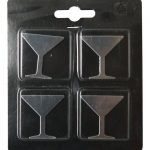 Lot de 4 magnets Fantaisie métal verres, argent l.11 x H.12.5 cm