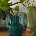 Vase décoratif céramique Kacey, vert, Diam.10.5 cm x H.17.5 cm