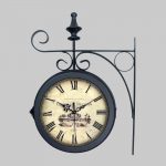 Horloge métal Double noir Diam.27 cm