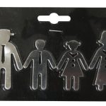 Lot de 4 magnets Fantaisie métal personnage, argent l.15.5 x H.9.5 cm