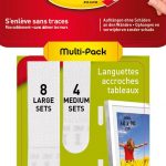 Languette de fixation Assortiment m+l 3M, blanc