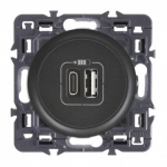 Legrand Céliane - Prise double chargeur USB - Type-A et C - Ensemble Graphite à composer