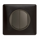 Legrand Céliane - Double Bouton Poussoir - Ensemble Carbone complet