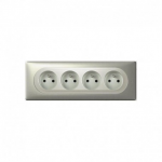 Legrand Céliane - Prise 4x 2P+T compacte précâblée Standard - Ensemble Titane Complet
