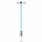 Suspension Luminaire V-TAC Pour Ampoule LED E27 Chrome Bleue VT-7338