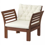 Fauteuil, extérieur, teinté brun/Kuddarna beige