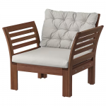 Fauteuil, extérieur, teinté brun/Kuddarna gris