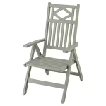 Chaise dossier réglable, extérieur, gris
