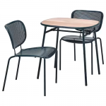 Table et 2 chaises, extérieur/bleu noir