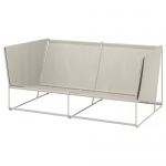 Canapé 2 places, extérieur, beige, 179x92x76 cm