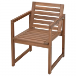 Chaise avec accoudoirs, extérieur, teinté brun clair