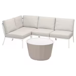 Ensemble 3 places, extérieur blanc/beige/Frösön/Duvholmen beige