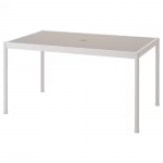 Table, extérieur, blanc/beige, 91x147 cm