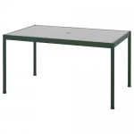 Table, extérieur, vert foncé/gris clair, 91x147 cm