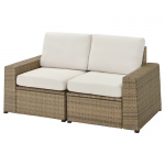 Canapé 2 places modulable extérieur, brun/Frösön/Duvholmen beige, 161x82x88 cm