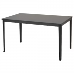 Table, extérieur, gris foncé/noir, 140x86 cm