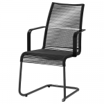Chaise avec accoudoirs, extérieur, noir