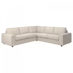 Housse canapé d'angle, 4 places, av accoudoirs larges/Gunnared beige