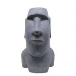 Statuette Ile de Pâque en magnésie TAK - L 38 x H 60 cm - Gris