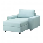 Housse méridienne, av accoudoirs larges/Saxemara bleu clair