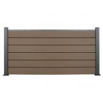 Clôture en bois composite H. 95cm x Longueur 2m chocolat