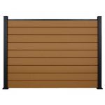 Clôture en bois composite H. 141cm x Longueur 2m teck