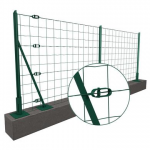 Kit 20m x H. 1m - Grillage soudé vert 100 x 100mm - Pose sur platines
