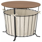 Table de rangement, noir/pin teinté brun clair, 60 cm