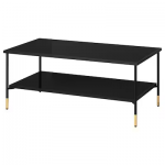 ÄSPERÖD Table basse, noir/verre noir, 115x58 cm