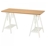ANFALLARE / MITTBACK Bureau, bambou blanc, 140x65 cm