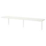 Tablette avec console, blanc, 120x20 cm