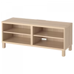 Banc TV, effet chêne blanchi, 120x40x48 cm
