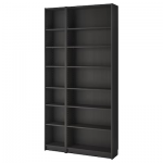 Comb. bibliothèque/surmeuble, brun noir, 120x28x237 cm