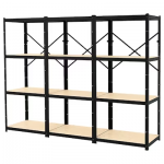 Étagère, noir/bois, 254x55x190 cm