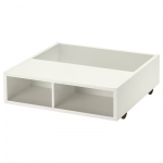 FREDVANG Rangement sous lit/table de chevet, blanc, 59x56 cm