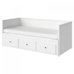 Lit banquette 2p (struct + matelas), blanc/Åsvang ferme, 80x200 cm
