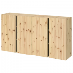 Élément mural avec portes, pin, 160x30x83 cm