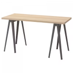 LAGKAPTEN / NÄRSPEL Bureau, effet chêne blanchi/gris foncé, 140x60 cm