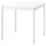 Table, blanc, 75x75 cm