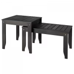 Tables gigognes, lot de 2, intérieur/extérieur gris foncé